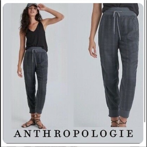 ANTHROPOLOGIE Kalli Plaid Leopard
Print Drawstring Jogger Pants Sz XS - Picture 2 of 12